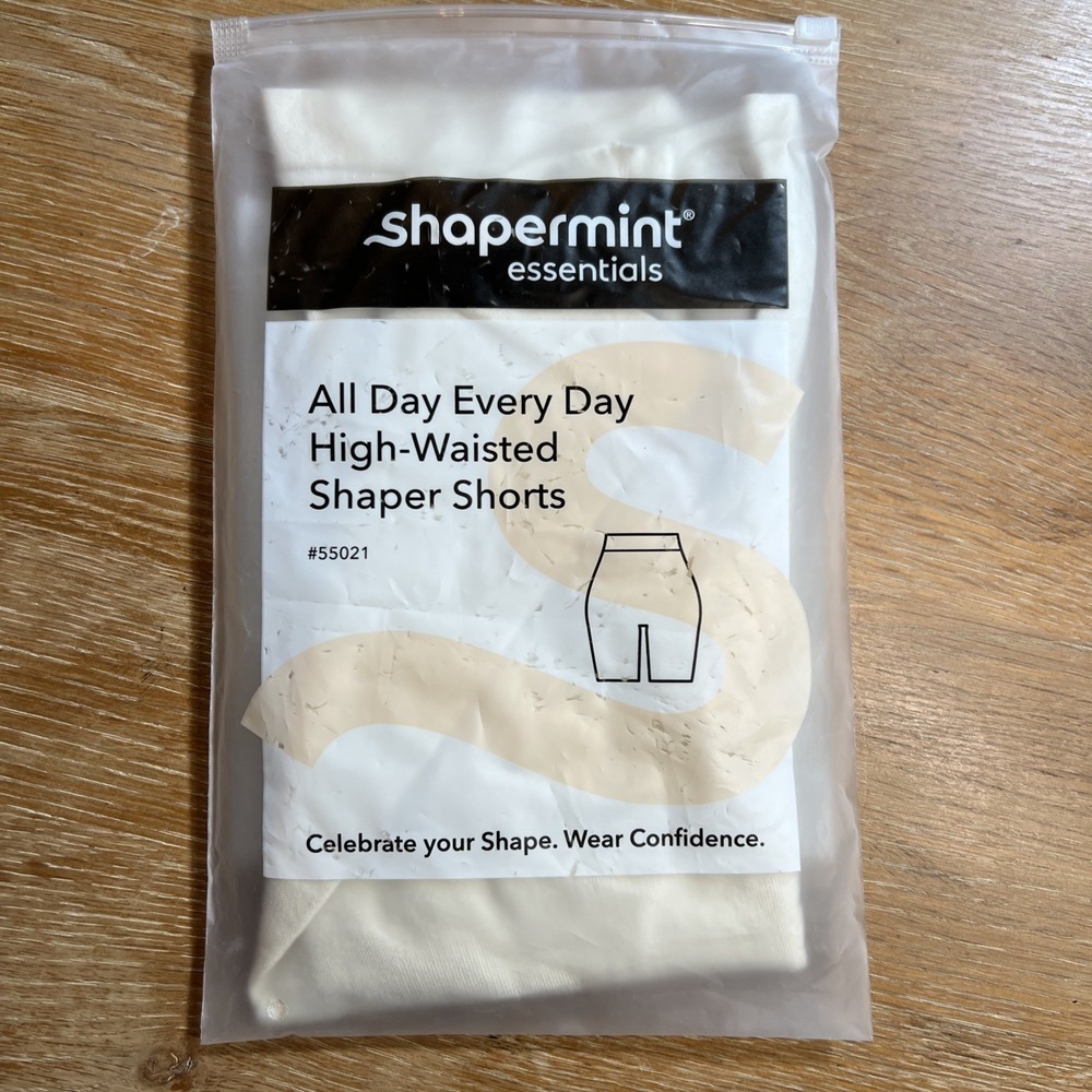 New Shapermint High-Waisted‎ Shaper Shorts Nude Beige M/L Seamless Tummy Control
